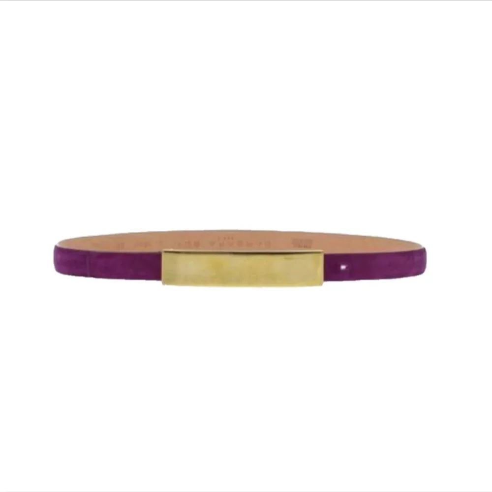 Barbara Bui Suede Belt Gold Rectangle Buckle